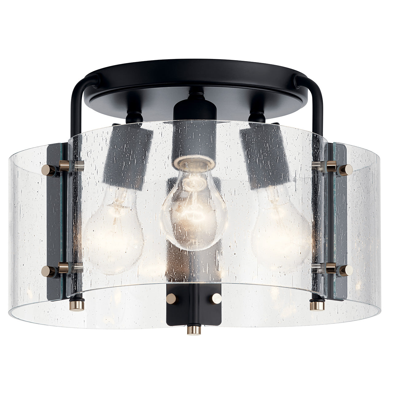 Kichler 42954BK Black Semi-Flush Mount image 1