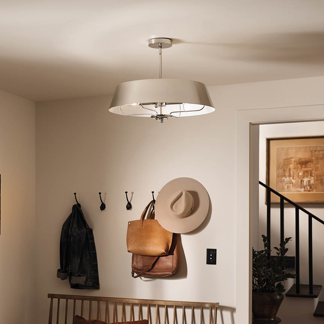 Kichler 52543PN Nickel Semi-Flush Mount image 1