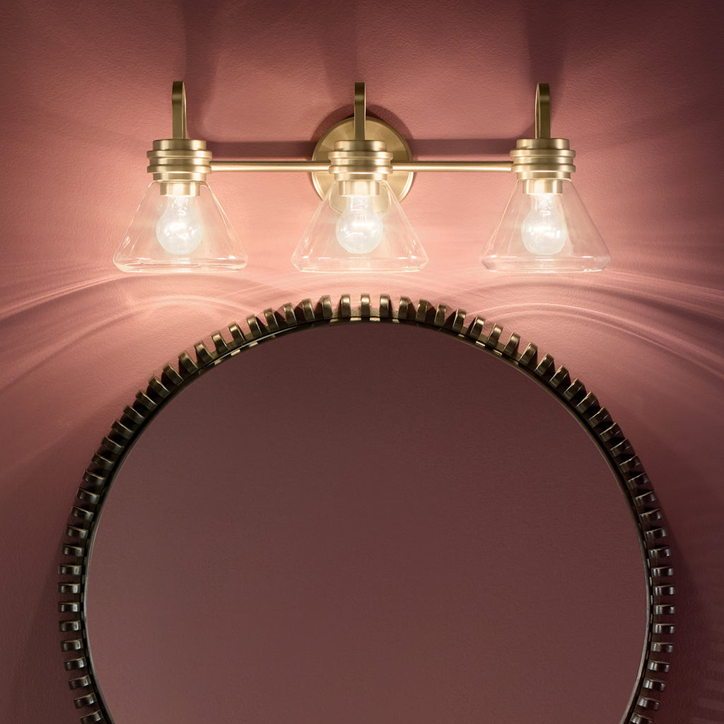 Kichler 55155CPZCLR Gold Vanity Light image 2