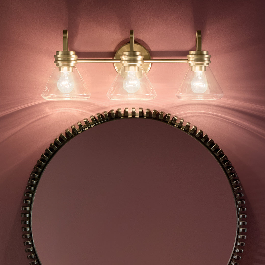 Kichler 55155CPZCLR Gold Vanity Light image 2