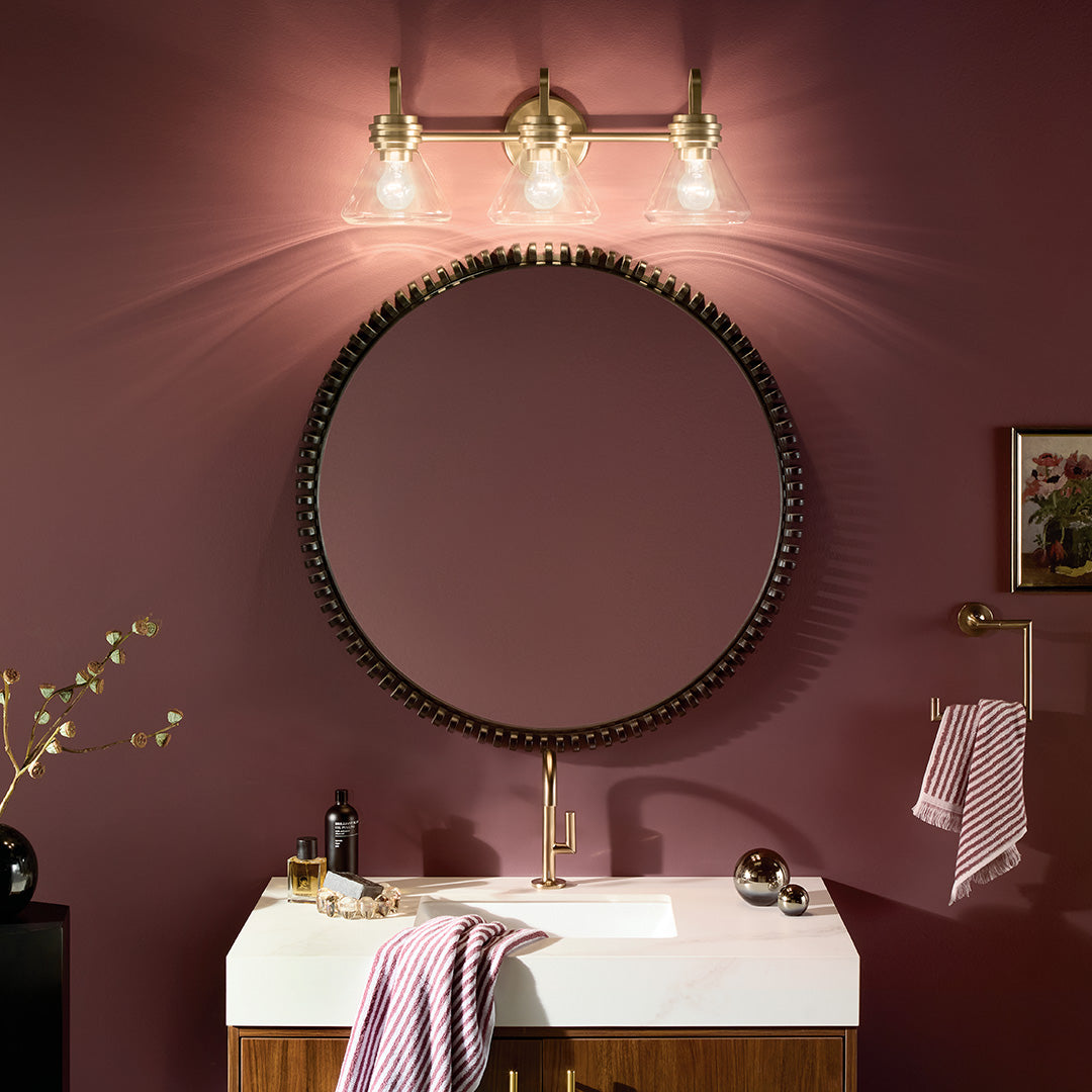 Kichler 55155CPZCLR Gold Vanity Light image 4