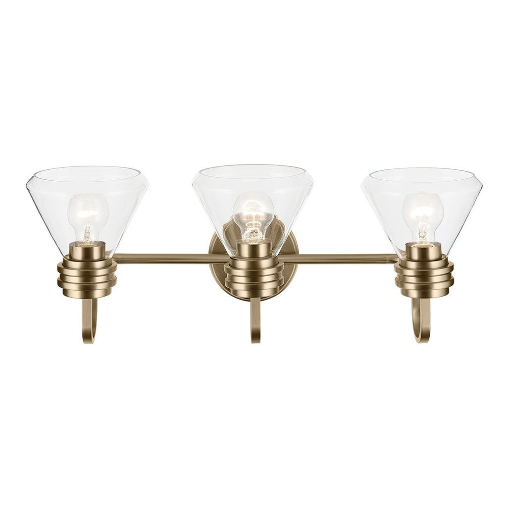 Kichler 55155CPZCLR Gold Vanity Light image 5