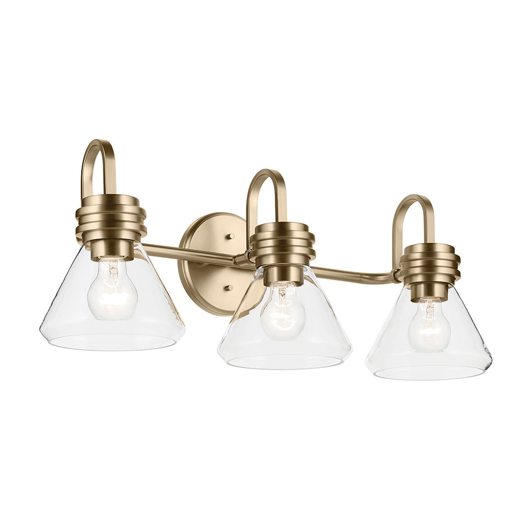 Kichler 55155CPZCLR Gold Vanity Light image 1