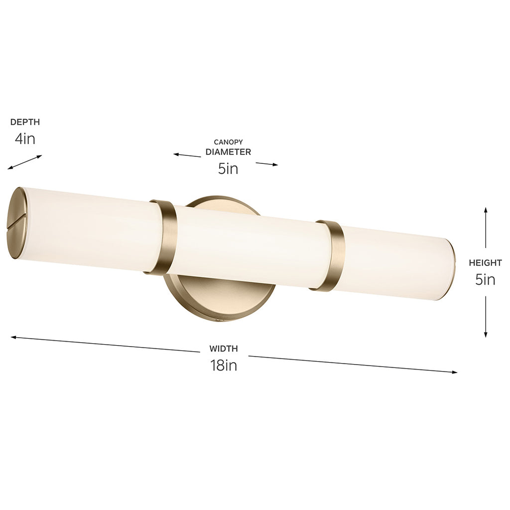 Kichler 55187CPZLED Gold Vanity Light image 5