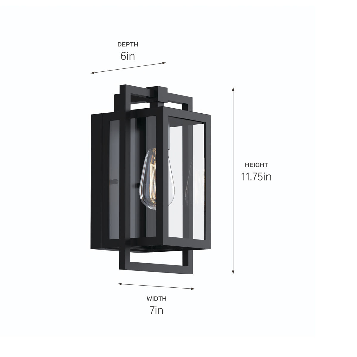 Kichler 59085BK Black Exterior Porch Light image 3