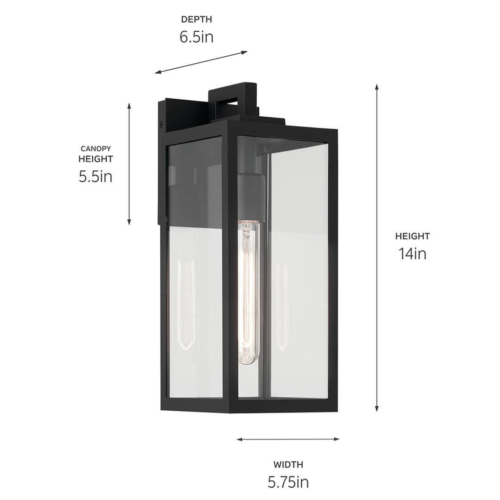 Kichler 59111BKT Black Exterior Porch Light image 5