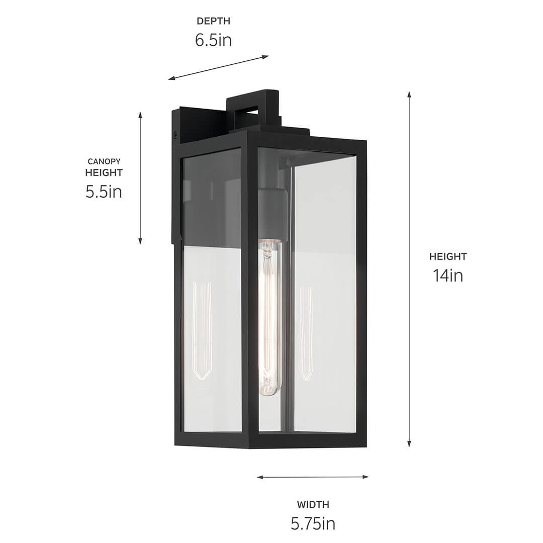 Kichler 59111BKT Black Exterior Porch Light image 5