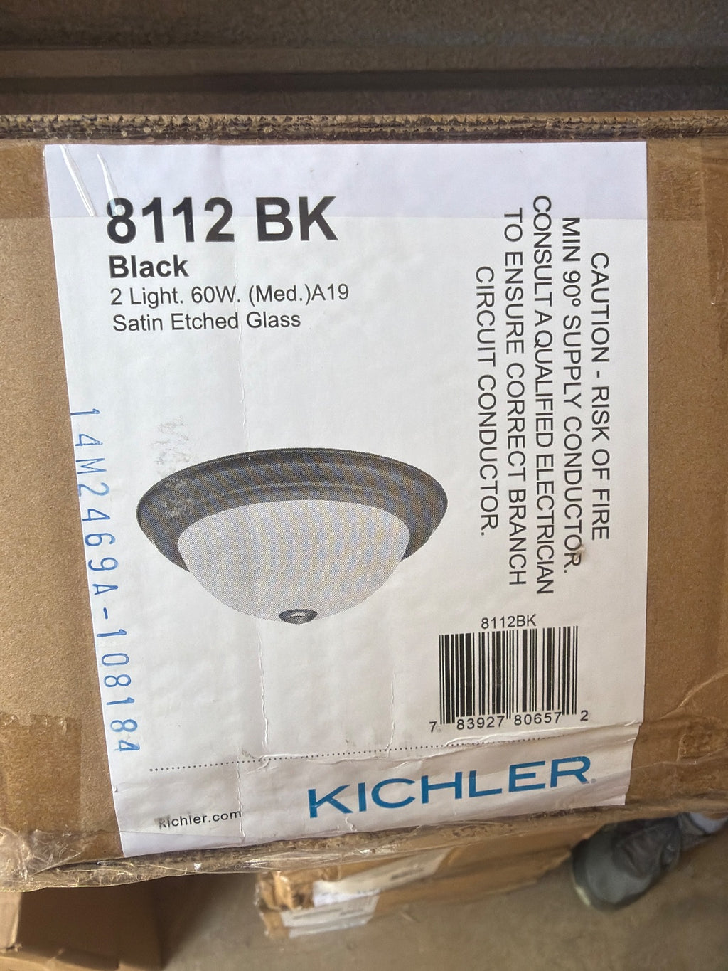 Kichler 8112BK Black Flush Mount image 3