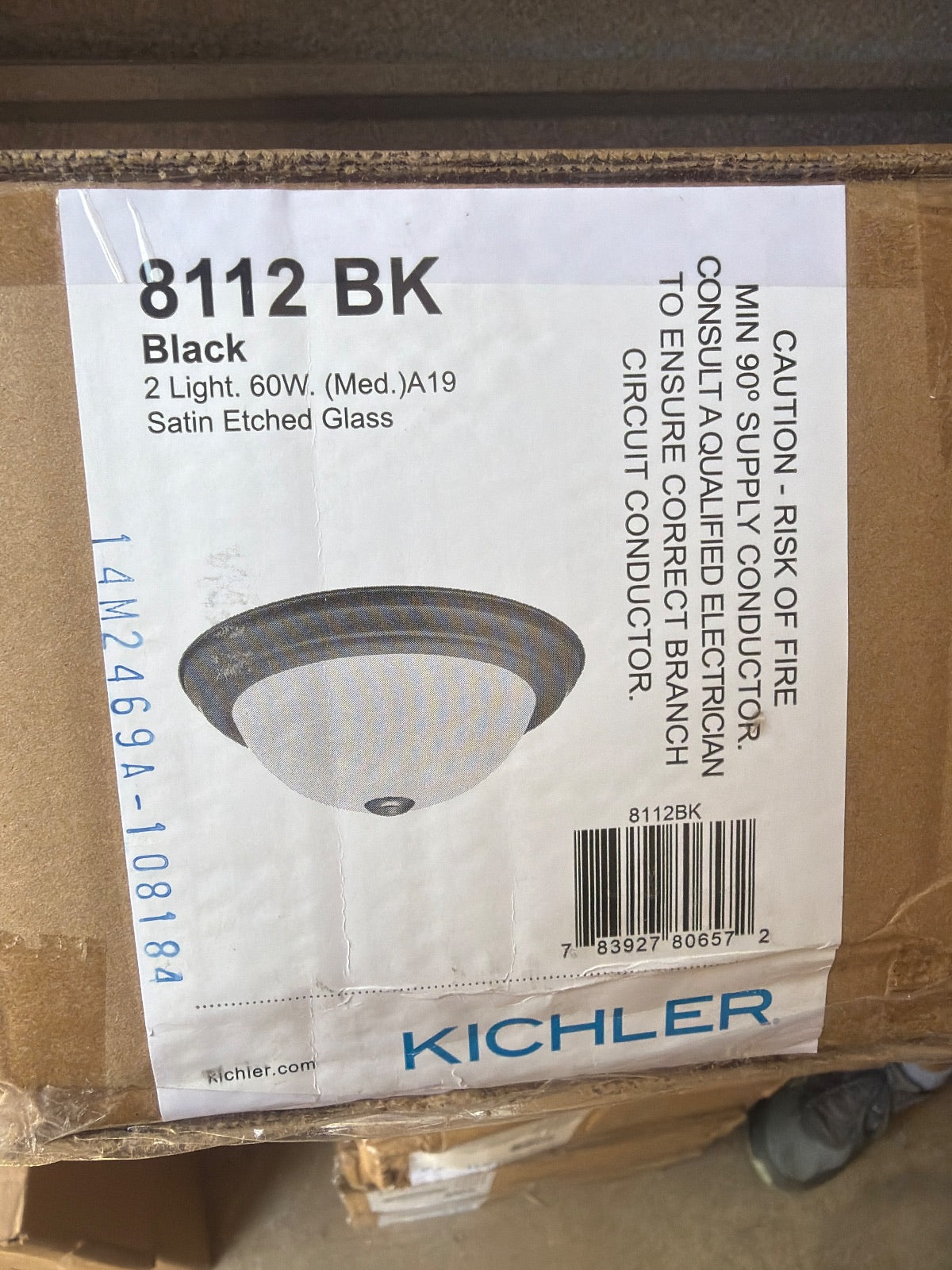 Kichler 8112BK Black Flush Mount image 3