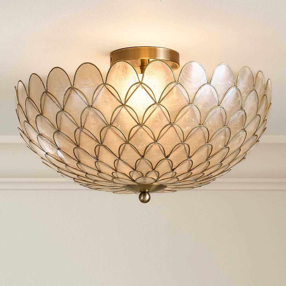 Pottery Barn Teen 6141610 Gold Flush Mount image 1